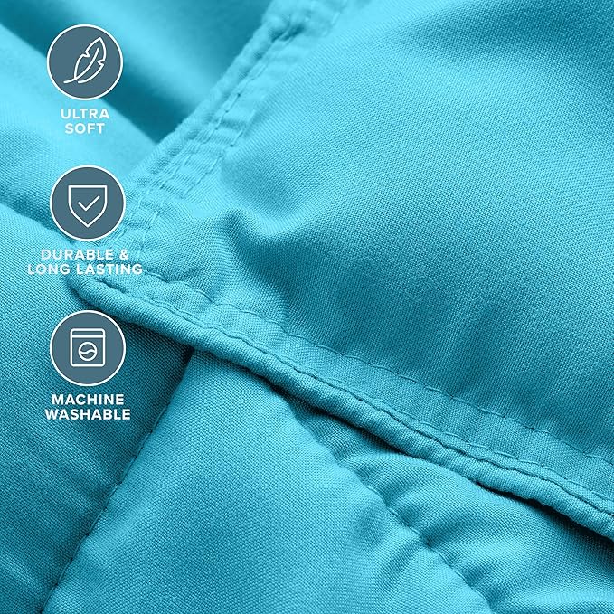 Bare Home Comforter Set - Queen Size - Ultra-Soft - Goose Down Alternative - Premium 1800 Series - All Season Warmth (Queen, Aqua)