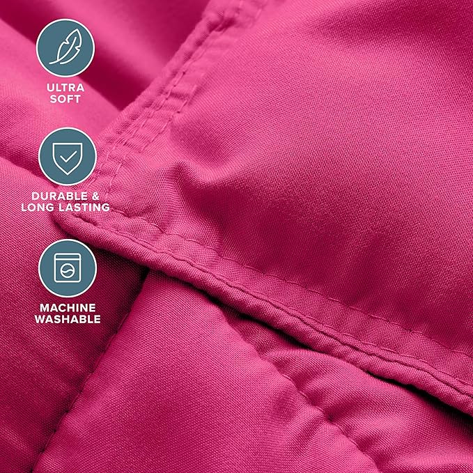 Bare Home Kids Comforter Set - Twin/Twin Extra Long Size - Ultra-Soft - Goose Down Alternative - Premium 1800 Series - All Season Warmth (Twin/Twin XL, Pink)