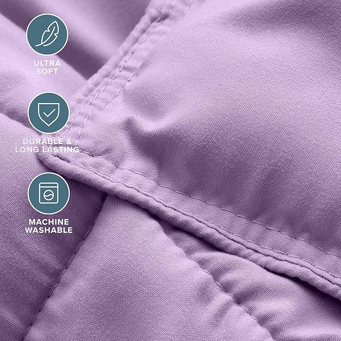 Bare Home Comforter Set - Queen Size - Ultra-Soft - Goose Down Alternative - Premium 1800 Series - All Season Warmth (Queen, Lavender)