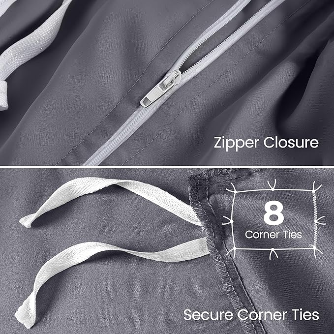 Utopia Bedding Duvet Cover King with Fitted Sheet (78x80) - 2 Pillow Case King - All Season Luxury Bed in a Bag with Zippered Duvet Cover - No Comforter (Grey)
