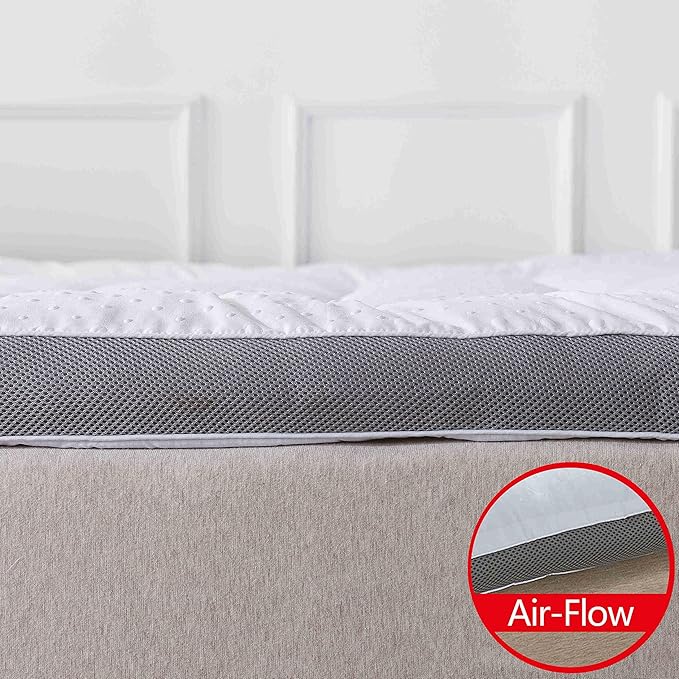 Mattress Topper Twin Mattress Pad Protector - Quality Plush Luxury Down Alternative Pillow Top - Extra Thick Mattress Cover(Twin Size), White