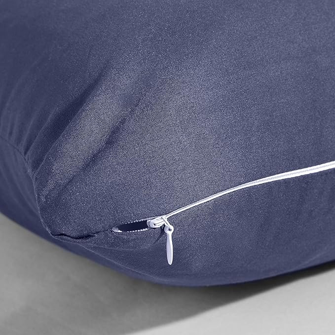 EVOLIVE Ultra Soft Body Pillow Cover/Pillowcases 21"x54" with Hidden Zipper Closure (21"x54" Body Pillow Cover, Navy) (Pack of 2)