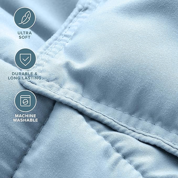 Bare Home Comforter Set - California King Size - Ultra-Soft - Goose Down Alternative - Premium 1800 Series - All Season Warmth (California King, Light Blue)
