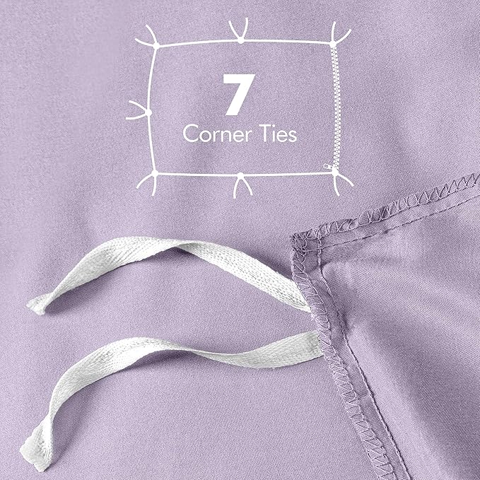 Utopia Bedding Duvet Cover Queen Size - 3 Piece with Zipper Closure - 1 Comforter Cover 90X90 Inches & 2 Pillow Shams 20X26 Inches (Lavender) Comforter Not Included