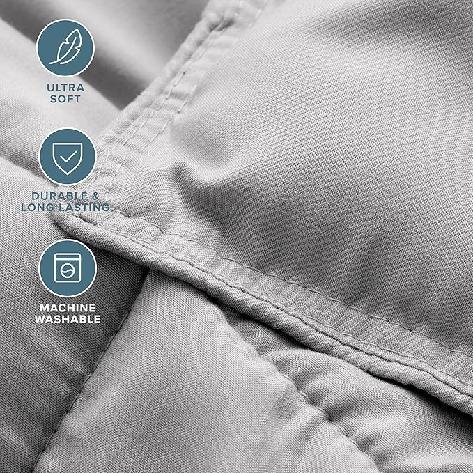 Bare Home Comforter Set - Oversized Queen Size - Ultra-Soft - Goose Down Alternative - Premium 1800 Series - All Season Warmth (Oversized Queen, Light Grey)