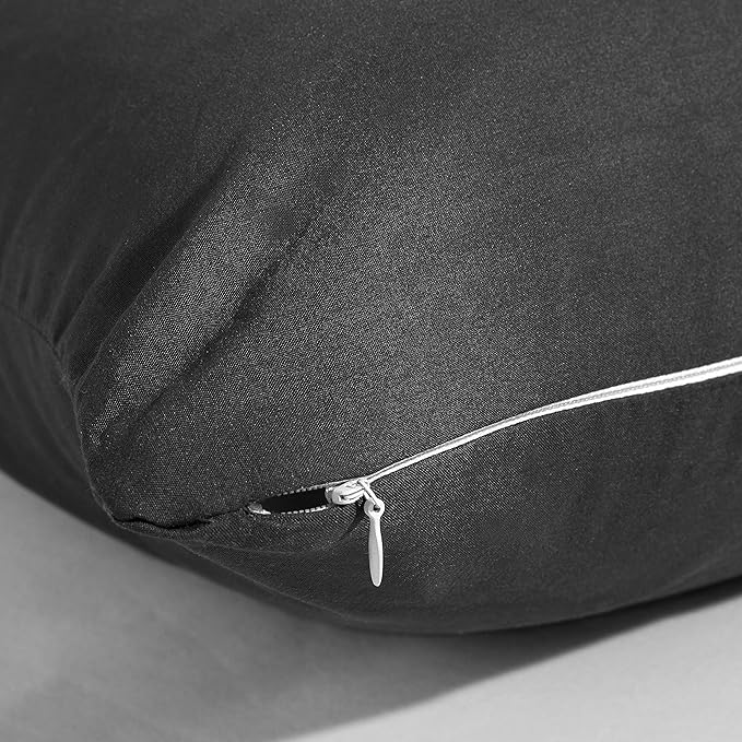 Evolive Ultra Soft Microfiber Body Pillow Cover/Pillowcases 21"x54" with Hidden Zipper Closure (21"x54" Body Pillow Cover, Black) (Pack of 2)