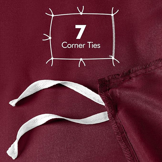 Utopia Bedding Duvet Cover Queen Size - 3 Piece with Zipper Closure - 1 Comforter Cover 90X90 Inches & 2 Pillow Shams 20X26 Inches (Burgundy) Comforter Not Included