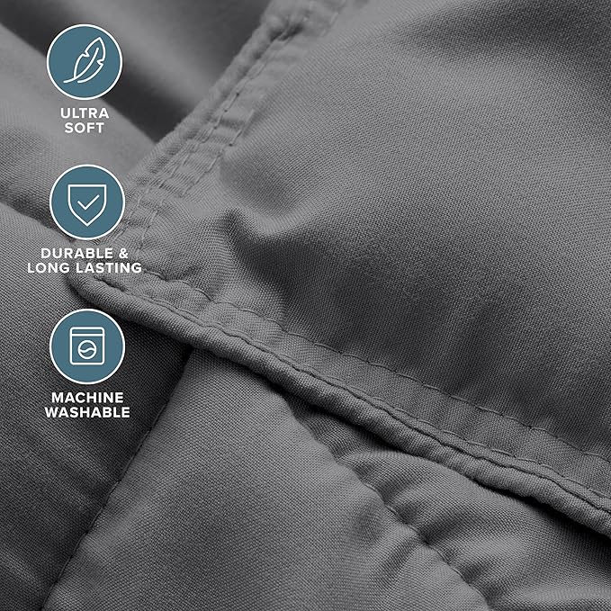 Bare Home Comforter Set - King/California King Size - Ultra-Soft - Goose Down Alternative - Premium 1800 Series - All Season Warmth (King/Cal King, Grey)