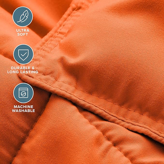 Bare Home Comforter Set - Twin/Twin Extra Long Size - Ultra-Soft - Goose Down Alternative - Premium 1800 Series - All Season Warmth (Twin/Twin XL, Orange)