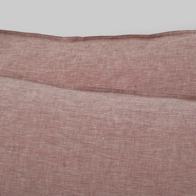 CHUFFED Linen Pillow Cases 2 Pack 100% Linen Standard Pillowcases, Breathable and Cooling Washed Pillow Shams with Zipper Closure, 20x26 Inches,Smokey Pink