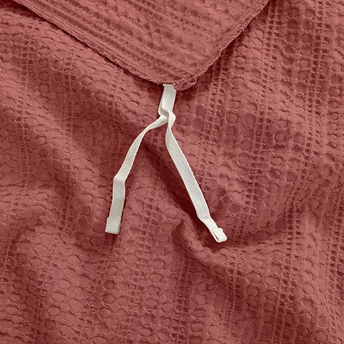 Dreamology King Duvet Cover, Waffle Weave Duvet Cover Set,100% Cotton Waffle Duvet Covers with Zipper Closure, Soft Luxury Textured & Breathable Bedding Set,Duvet Cover King 3 Pieces (Terracotta)