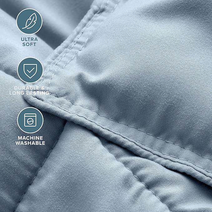 Bare Home Comforter Set - Cal King Size - Ultra-Soft - Goose Down Alternative - Premium 1800 Series - All Season Warmth (Cal King, Dusty Blue)