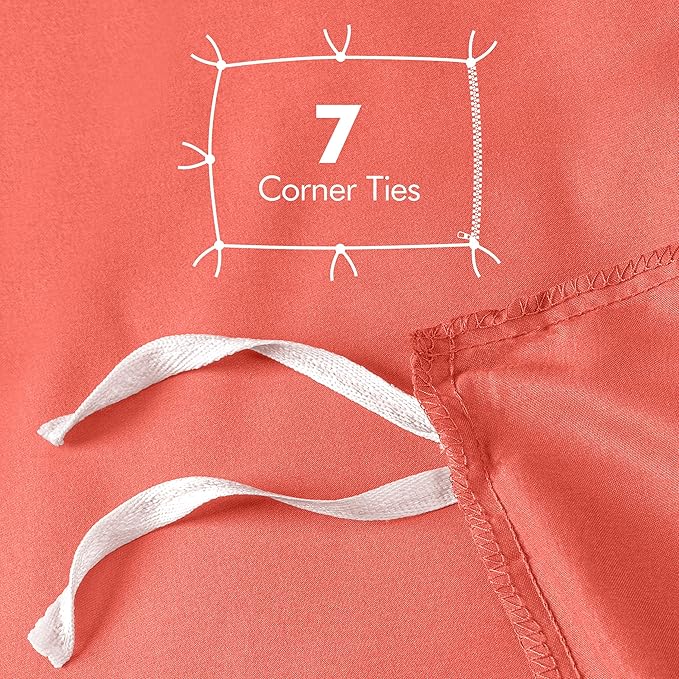 Utopia Bedding Duvet Cover Queen Size - 3 Piece with Zipper Closure - 1 Comforter Cover 90X90 Inches & 2 Pillow Shams 20X26 Inches (Coral) Comforter Not Included