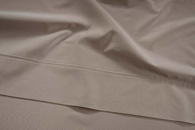 LANE LINEN California King Sheets Set - 450 Thread Count Premium Sateen Weave - Extra Soft & Comfy Cotton Sheets Withelasticisedfitted Sheet for Snug Fit to Mattress - Oeko Tex Certified - Taupe