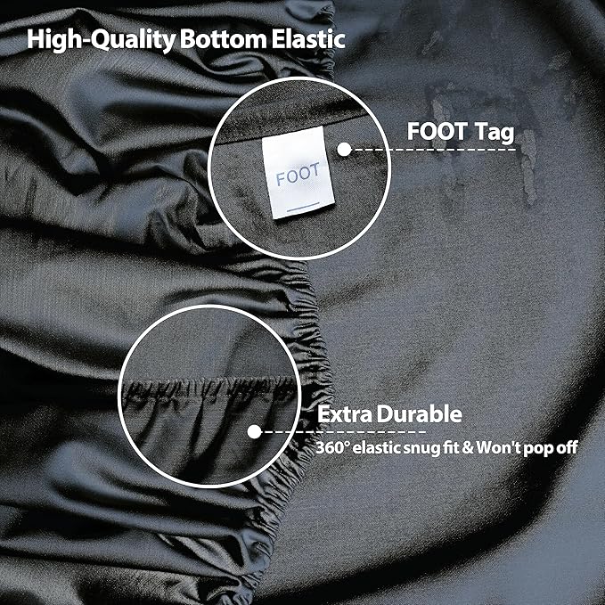 2-Pack Pure Cotton Fitted Sheet King Size, 600 Thread Count 16" Deep Pocket Egyptian Cotton Fitted Sheet (2pcs, King, Black)